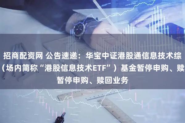 招商配资网 公告速递：华宝中证港股通信息技术综合ETF（场内简称“港股信息技术ETF”）基金暂停申购、赎回业务