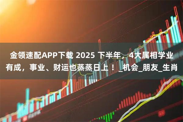 金领速配APP下载 2025 下半年，4大属相学业有成，事业、财运也蒸蒸日上 ！_机会_朋友_生肖