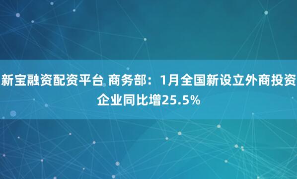 新宝融资配资平台 商务部：1月全国新设立外商投资企业同比增25.5%
