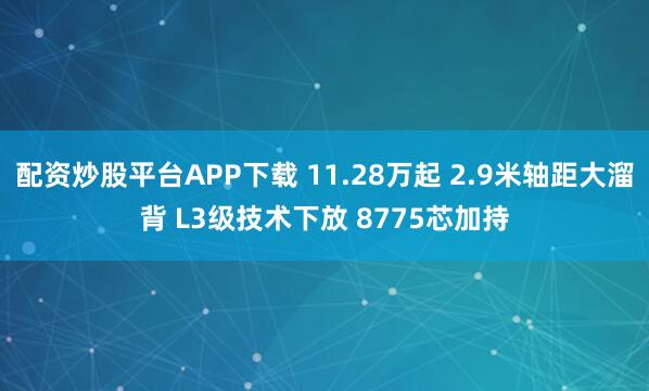配资炒股平台APP下载 11.28万起 2.9米轴距大溜背 L3级技术下放 8775芯加持